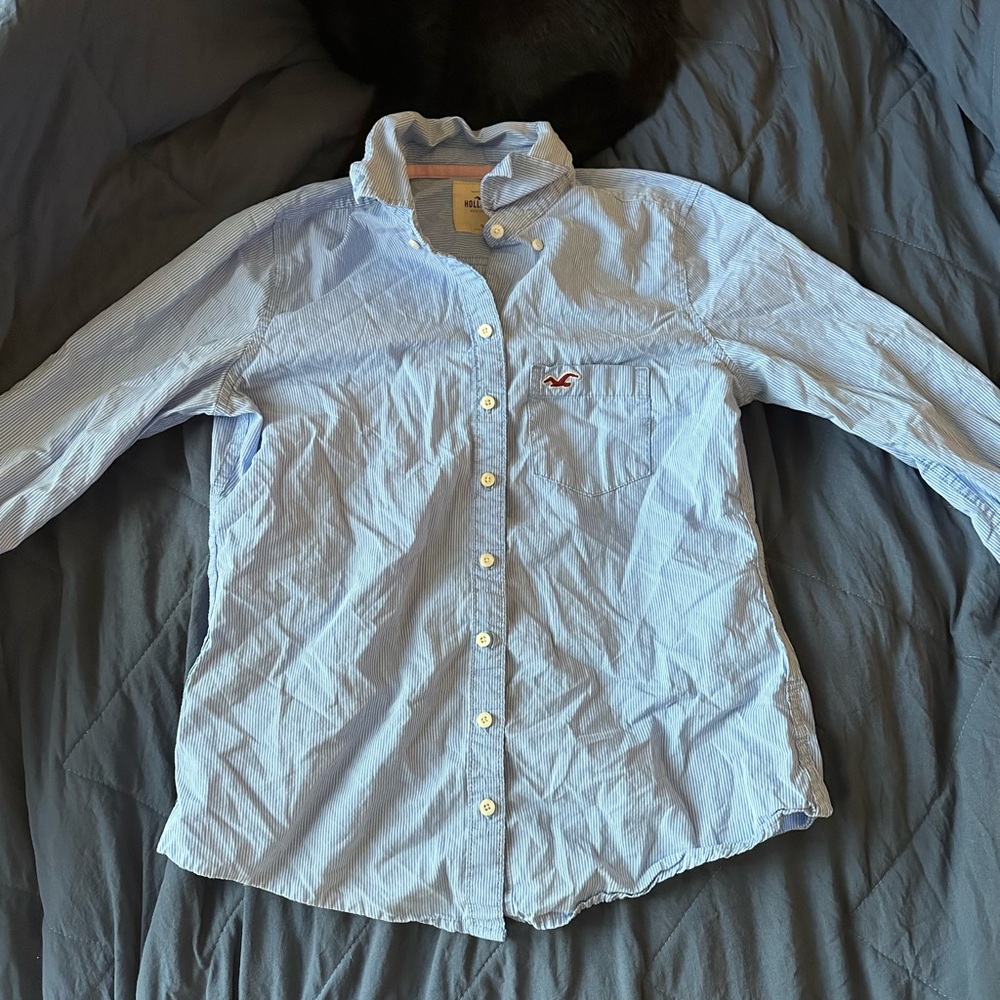 Hollister Blue Striped Shirt